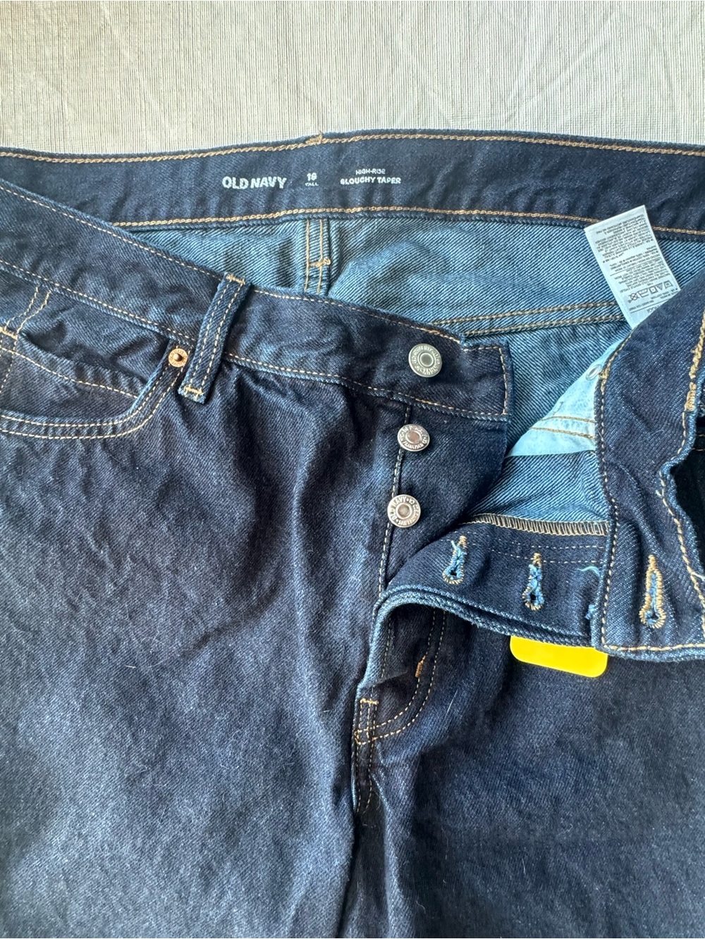 Old Navy Dark Indigo Button-Fly Jeans -size 16